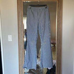 Hashtag is trend pinstripe flare pants size Large